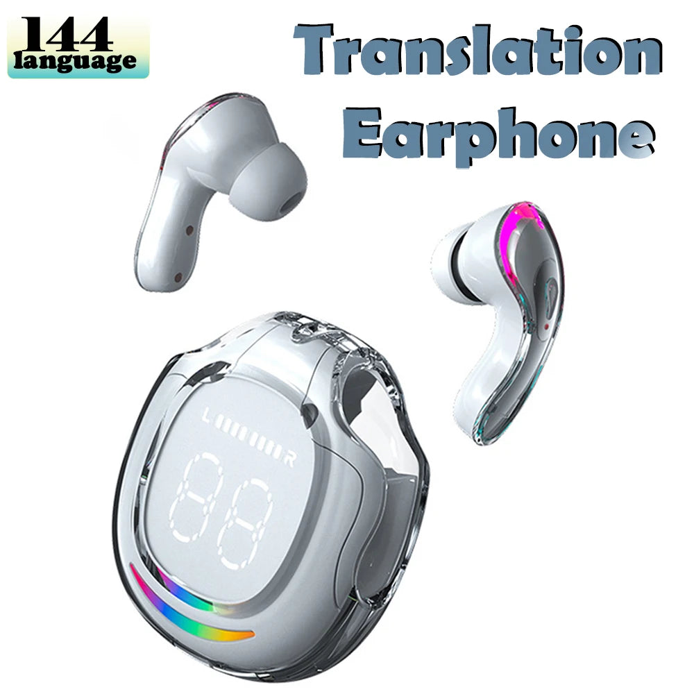GREATWALL AI Translator Earbuds – 144 Languages, Real-Time, HD Calls, Touch Control