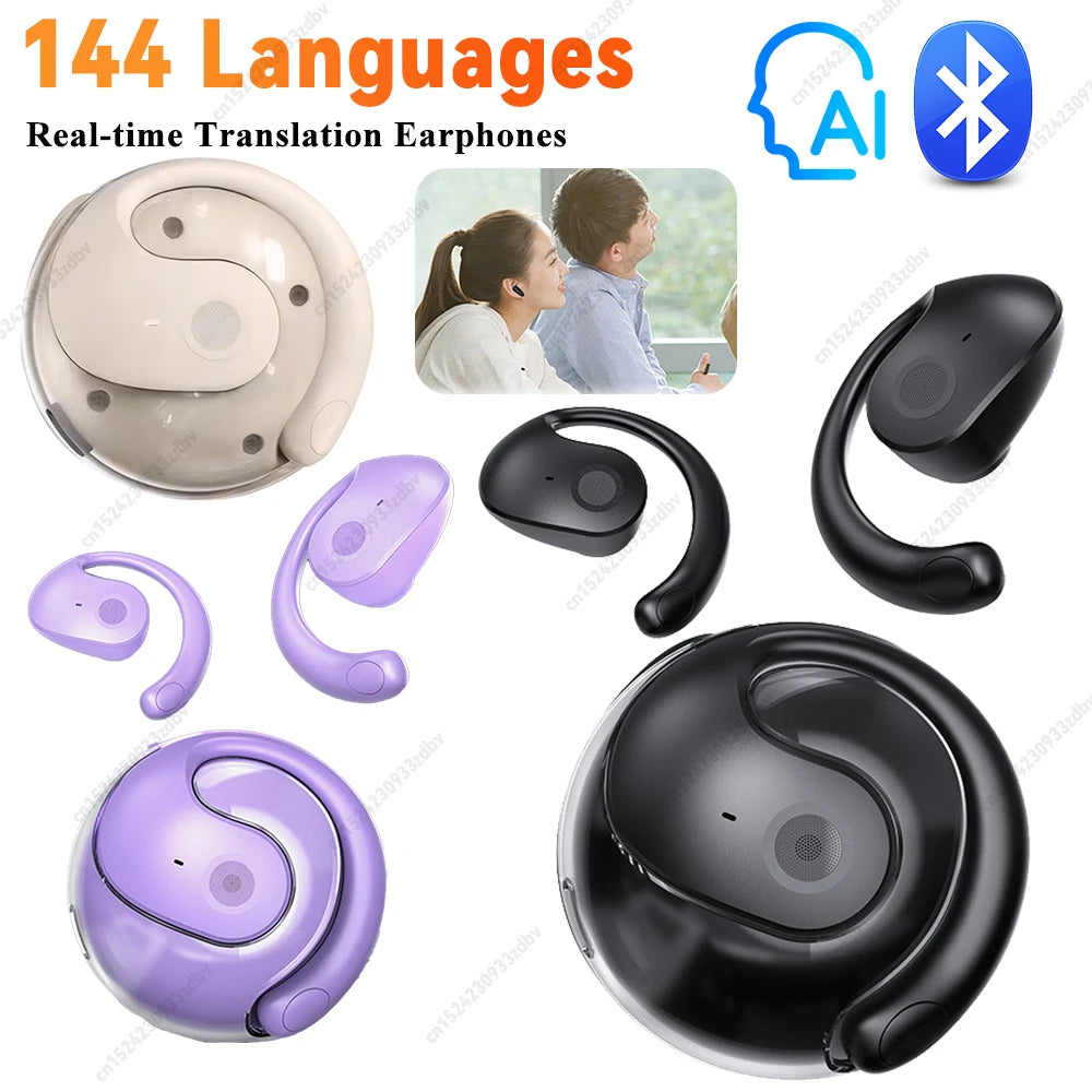 Real-Time Translator Earbuds | 144 Languages | Waterproof | Smart Bluetooth