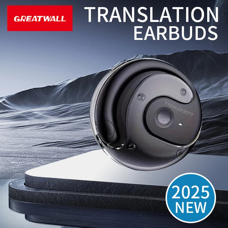 GREATWALL AI Translator Earbuds – 144 Languages, Real-Time, HD Calls, Touch Control