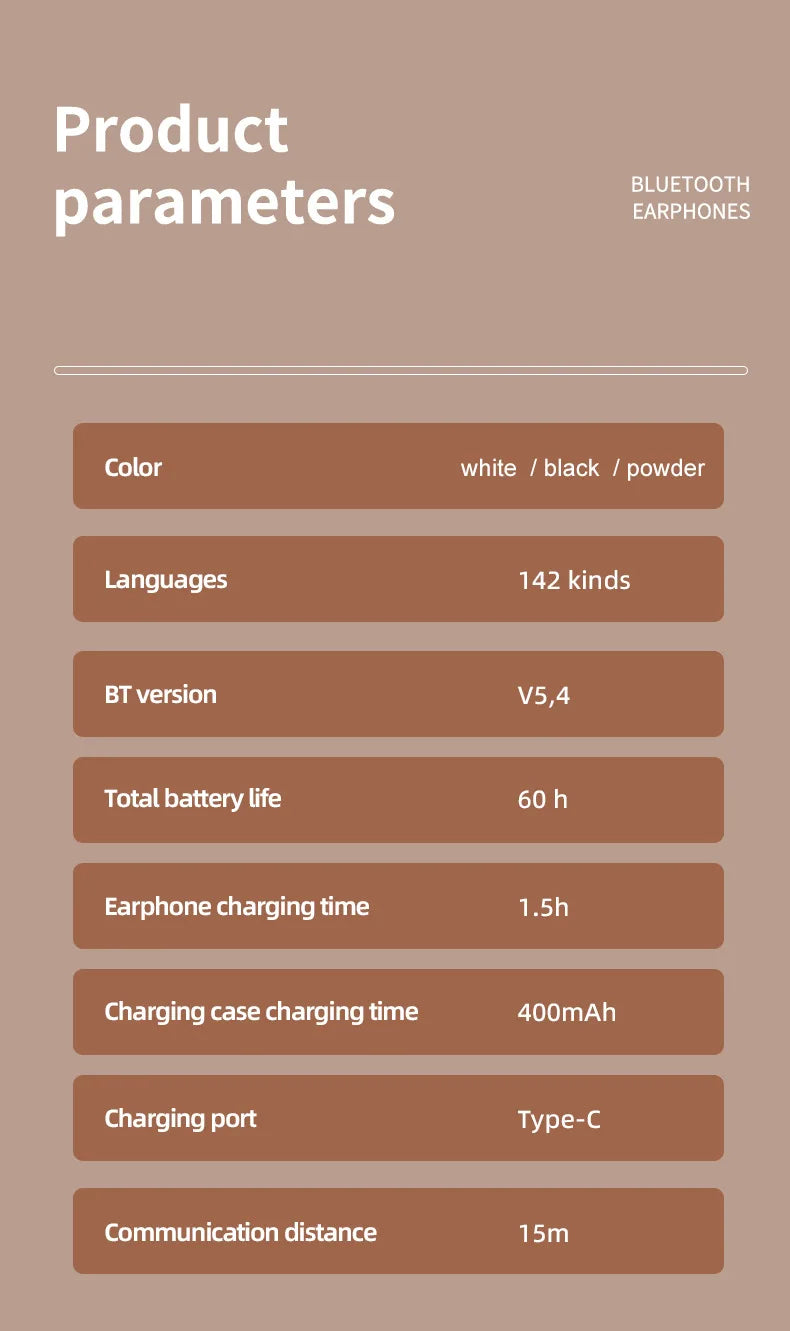 T25 Smart Translator Earphones | 142 Languages | Bluetooth Wireless | Real-Time Translation
